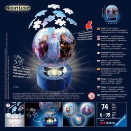 Ravensburger Puzzle 3D Redondo La Reina de las Nieves 2 Iluminado 72 Piezas