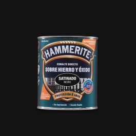 Hamerite Esmalte Metálico Negro Satinado 0.750l 5093689 - Aplicación Directa, Protección Antióxido 8 Años