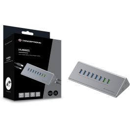 Conceptronic HUBBIES18G Hub USB-A 3.0 / USB-C con 6 x USB-A 3.0 y Ethernet Gigabit Gris
