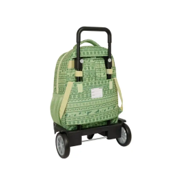Mochila Escolar con Ruedas Mufasa Verde Beige 33 x 45 x 22 cm