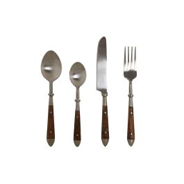 DKD Home Decor Cubertería 16 Piezas Inox y Acacia Natural Plateado 2 x 20 x 4.5 cm Precio: 60.5. SKU: B17L8LEDRY