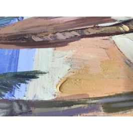 DKD Home Decor Cuadro Tropical de Palmeras Verde y Azul 100x140 cm (2 Unidades) en Lienzo y PS