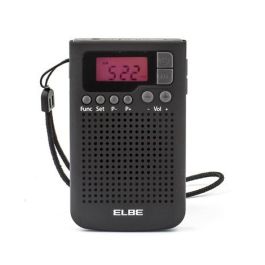 Elbe RF-93 Radio de Bolsillo Digital AM/FM con Auriculares Incluidos - Portátil y Compacta con Memoria para 20 Emisoras