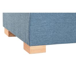 DKD Home Decor Reposapiés Urban Azul Poliéster Madera 50 x 70 x 40 cm con Almacenaje Interior