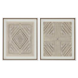 Cuadro Boho DKD Home Decor Natural Blanco 3.8 x 60 x 50 cm (2 Unidades) Precio: 73.50000042. SKU: B1A6B6LWDG
