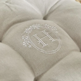 Today TOD1700240738217 Asiento acolchado - Chambray x Petite Broderie Berenice - 40 x 40 cm