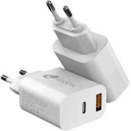 Leotec LECSPH30W2W Cargador de pared GaN 30W con 1xUSB-C PD 3.0 y 1xUSB-A universal