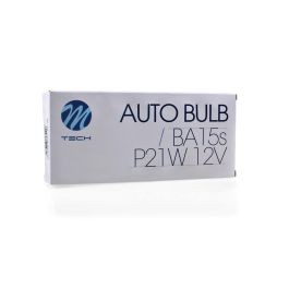 M-Tech MTECZ38 Lámpara Halógena S25 BA15s 12V 21W Roja | Pack 10 Unidades