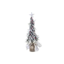DKD Home Decor Árbol de Navidad Tradicional Verde Rojo con Luces LED y Fabricado en PVC 65 cm Alto (Pack 2 Unidades)