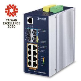 Planet Switch industrial 8 puertos PoE Gigabit 10/100/1000T 802.3bt + 2 SFP 1G/2.5G + 2 SFP+ 10G gestionable L3