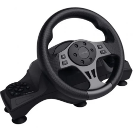 Trust Gaming Volante con Pedales MOVI GXT 289 25122 para PC y Consola Xbox Series X/S, Switch y PS4, con Vibración y 270 grados de Rotación