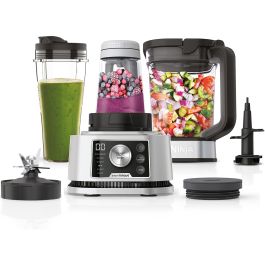 Ninja CB350EU Batidora de Vaso 3 en 1 Foodi Power Nutri 1200W con Jarra 2.1L, Vaso 700ml y Bol 400ml