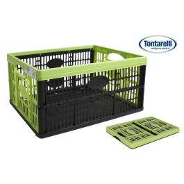 Caja Plegable Voila 32L 47.5x35x23.6 cm Verde/Negro Tontarelli (10 Unidades)