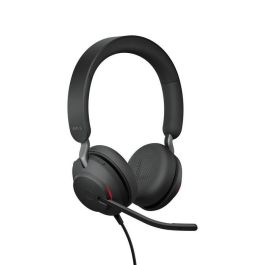 Jabra Evolve2 40 USB-A, UC Stereo Auriculares con Cancelación Pasiva de Ruido y Tecnología de 3 Micrófonos, Diseñados para Trabajo Estacionario