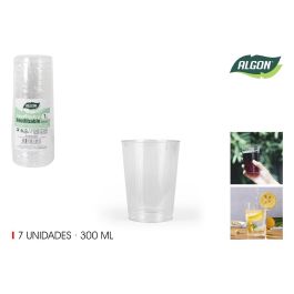 Set de 7 vasos de plástico transparente 300 ml Algon (24 Unidades) Precio: 25.69000005. SKU: B15B3FW638