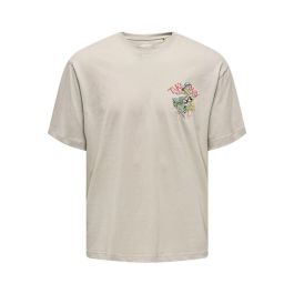 Camiseta de Manga Corta Hombre Only & Sons 22028205-261395 Beige (M)