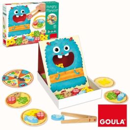 Goula Juego de Destreza Hungry Monster de Madera - Prepara la Pizza del Monstruo Tragón para Niños 3+ Años (Hasta 4 Jugadores)