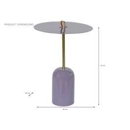 DKD Home Decor Mesita Auxiliar Urban Lila 40x56x40 cm de Hierro y Piel Desmontable con Asa