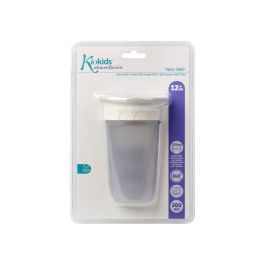 KioKids Vaso Step 3 Gris +12 meses, Taza Aprendizaje Antiderrames Silicona 300ml