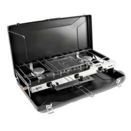 Kampa KAM5056446106504 Estufa de Gas Fornello 2 Fuegos y 1 Parrilla Negro