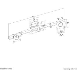 Neomounts Fpma-Cb100Black Adaptador de Soporte Monitor Individual a Dual, Rail Montaje Curvo VESA 75x75/100x100 Negro, 2 Pantallas
