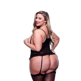 Corsé Baci Lingerie Peek-a-boo Negro 2 Piezas (Queen size)