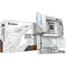 Gigabyte X870E AORUS PRO ICE Placa Base AM5 para AMD Ryzen 9000 - 16+2+2 Fases VRM Digital, DDR5 8000MHz, Wi-Fi 7, 2.5GbE ATX
