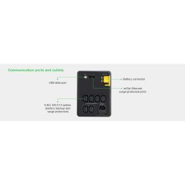 APC BX1200MI SAI Back-UPS 1200VA 650W Línea interactiva Seno 6 Salidas C13 USB Regulador automático de voltaje (AVR)