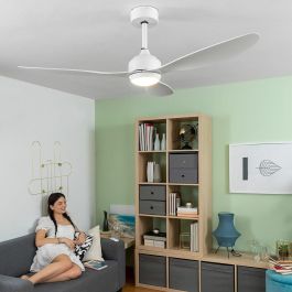 Ventilador de Techo con Luz LED y 3 Aspas ABS Flaled InnovaGoods Blanco 36 W 52" Ø132 cm Ventilador de Techo con Luz LED y 3 Aspas ABS Flaled InnovaGoods Blanco 36 W 52" Ø132 cm