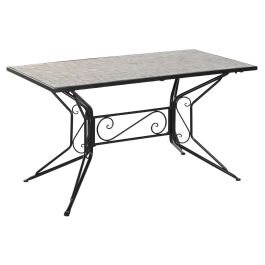 DKD Home Decor Mesa Comedor Terraza Y Jardin Stones Multicolor Negro 70x75.5x140 cm