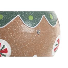 DKD Home Decor Figura de Decoración Navideña Tradicional Multicolor con Luces LED Funciona con Pilas AA 30x90x33.5 cm