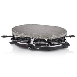 Princess 162720 Parrilla Raclette Oval Stone para 8 Personas, Plancha de Piedra Antiadherente y Termostato, 1200W