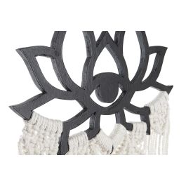 DKD Home Decor Decoracion Colgante Boho Blanco Verde Oscuro 1 x 88 x 30 cm (4 Unidades) MDF Macrame