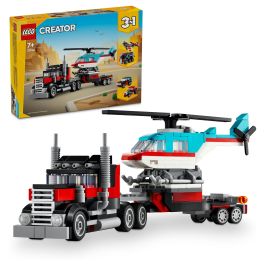 LEGO Creator Camión Plataforma con Helicóptero 31146 Juego de Construcción con 270 Piezas para Niños a partir de 7 años