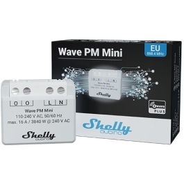 Shelly Relé Interruptor Inteligente Wave PM Mini Z-Wave Inalámbrico, 110-240V, 3840W de Carga Máx.