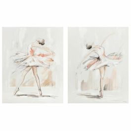 Cuadro Romantico DKD Home Decor Blanco Beige 3.7 x 100 x 80 cm (2 Unidades) Precio: 77.92884. SKU: S3028216