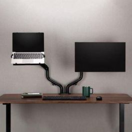 AISENS - SOPORTE DE MESA CONTRAPESO GIRATORIO E INCLINABLE PARA PORTATIL Y MONITOR/TV 8KG DE 17-32, NEGRO