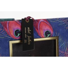 DKD Home Decor Marco Foto 13x18 Glam Colección Peacock Verde Lila Plumas (4 Unidades) 1.5x26x21cm Poliester MDF Cristal