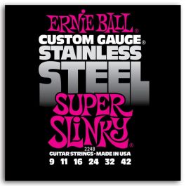 ERNIEBALL Slinky Eléctrica Super 9-42 Cuerdas de Acero Níquel para Guitarra Eléctrica