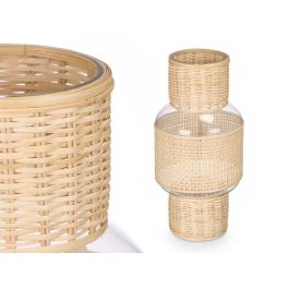 Portavelas Grande de Vidrio y Rattan Giftdecor 18x38x18 cm (4 Unidades) Portavelas Grande de Vidrio y Rattan Giftdecor 18x38x18 cm (4 Unidades)