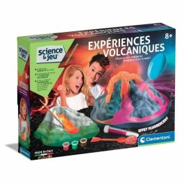 Clementoni 52629 Experiencias Volcánicas: Kit de Ciencia para Modelar Volcán con Yeso y Molde 3D, Erupciones Fosforescentes