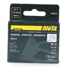 Mota Herramientas Grapas nº 3 12mm GG312 1000 Unidades Espesor 0,7mm Metálico Profesional/Doméstico Precio: 1.9499997. SKU: S7911284