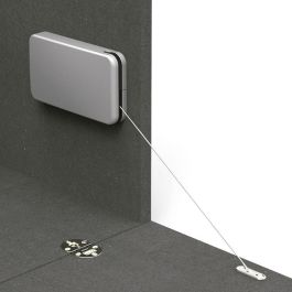 Effegi Brevetti Miniwinch Descendente Amortiguado Fuerza Muelle 14Kg - Mecanismo Plástico Reversible para Puertas Abatibles Gris Claro