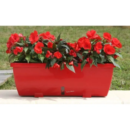 Riviera RIV1687434768649 Jardinera EVA - Juego de 2 Maceteros de Plástico, 57 cm, Rojo