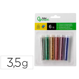 Liderpapel Purpurina Biodegradable Fantasía Bote 3,5 gr Colores Metálicos Surtidos Blíster 6 Unidades Precio: 5.0578. SKU: B19BLG6VTJ