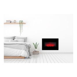 Classic Fire Estufa Chimenea LED Memphis 1800W con Mando a Distancia y Efecto Llama Regulable, Cuerpo Metálico Negro