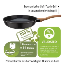 GSW Sartén de Aluminio Fundido Natural Fit 24 cm 100% Reciclado Libre de PFAS para Inducción GSW4005643418614