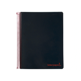 Liderpapel Cuaderno Espiral A5 Micro Wonder Tapa Plástico 120 Hojas 90gr Cuadro 5mm Negro