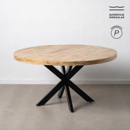 Mesa Comedor Natural-Negro Madera-Hierro 150 X 150 X 77 cm Precio: 660.0066. SKU: B1H5GFRC5H