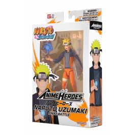 Bandai Figura Anime Heroes Naruto Shippuden Naruto Uzumaki Batalla Final 17 cm con manos extra, amarillo y negro